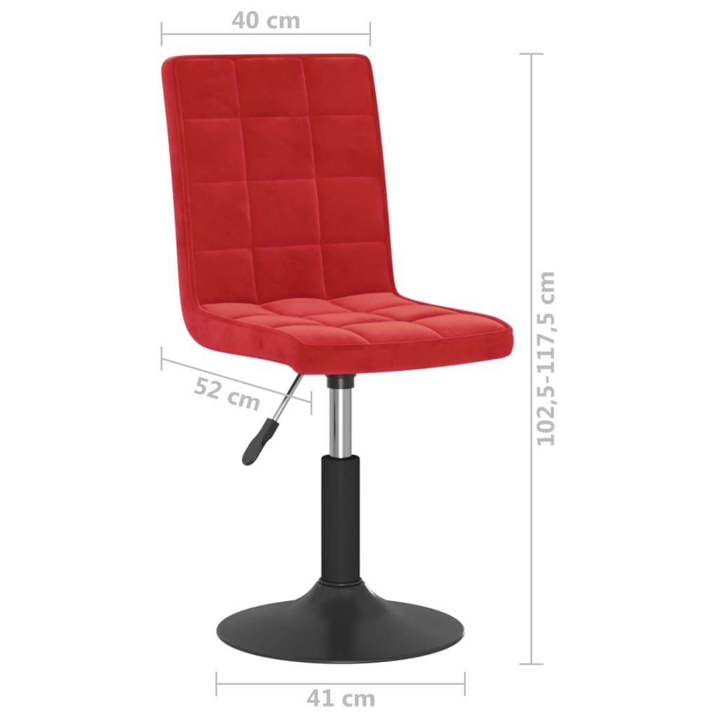 Eetkamerstoelen draaibaar 2 st fluweel wijnrood