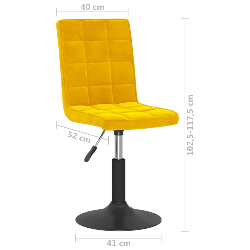 Eetkamerstoelen draaibaar 2 st fluweel mosterdgeel