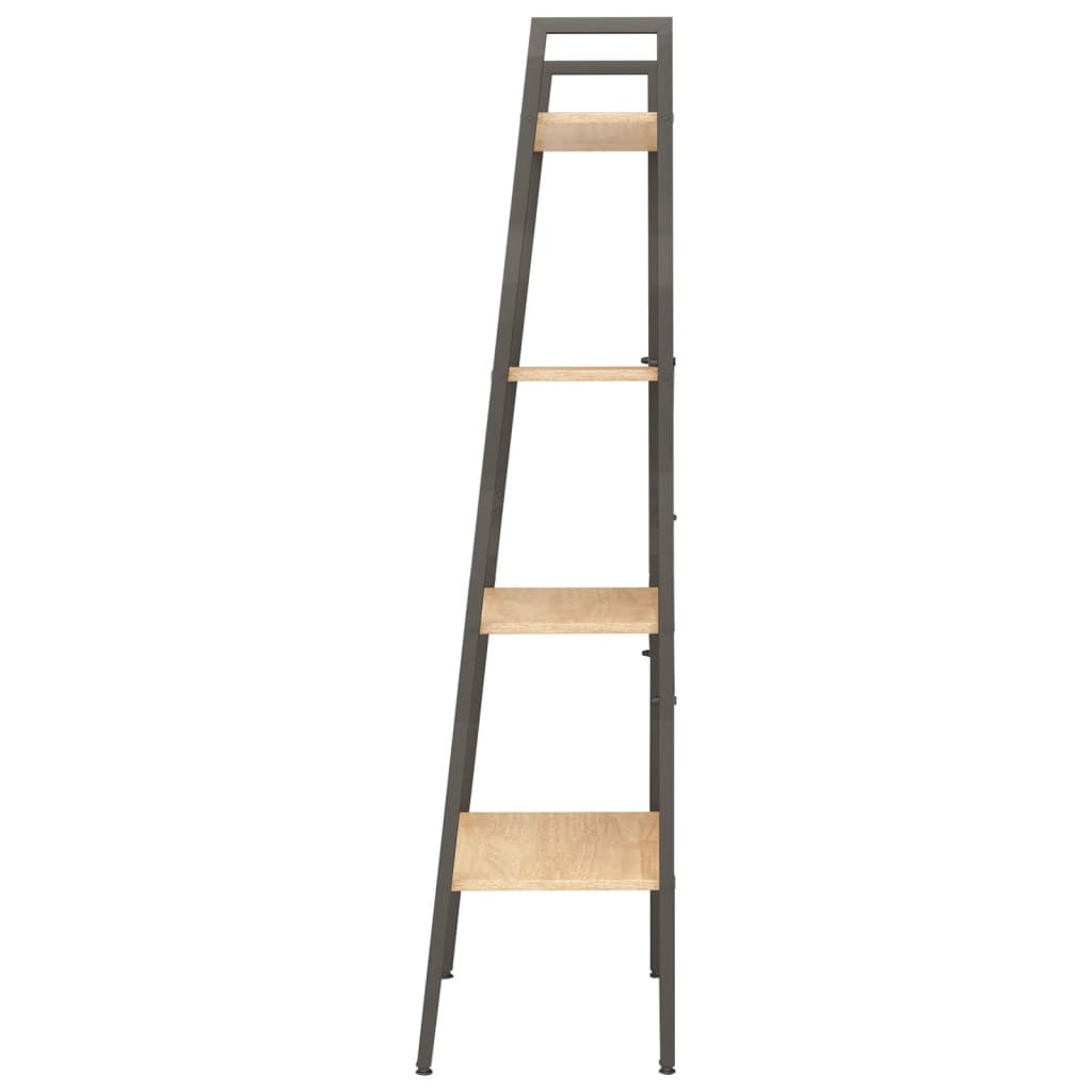 Ladderrek met 4 schappen 56x35x140 cm lichtbruin en zwart