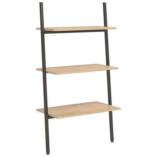 Ladderrek met 3 schappen 64x34x116 cm lichtbruin en zwart