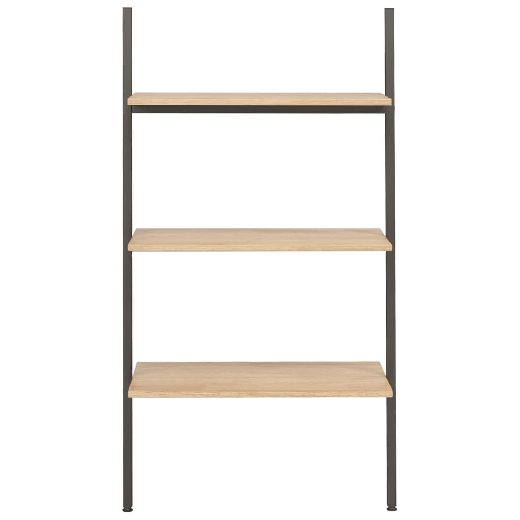 Ladderrek met 3 schappen 64x34x116 cm lichtbruin en zwart