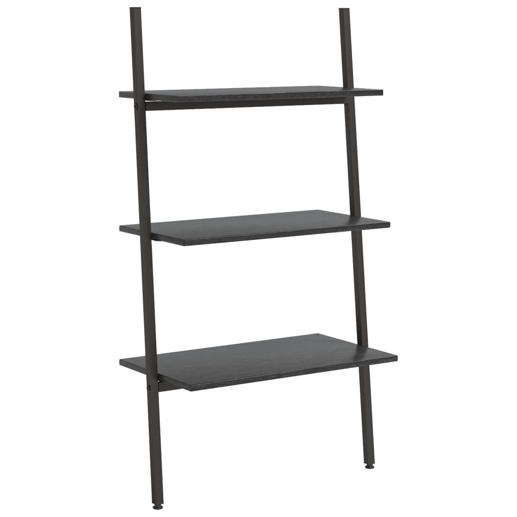 Ladderrek met 3 schappen 64x34x116 cm zwart