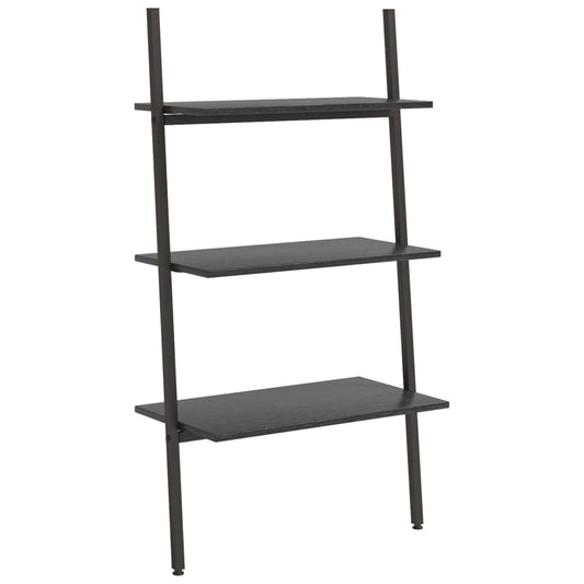 Ladderrek met 3 schappen 64x34x116 cm zwart