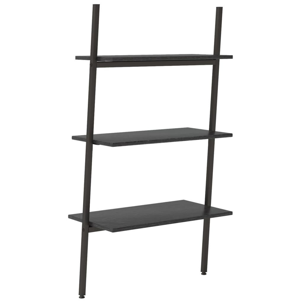 Ladderrek met 3 schappen 64x34x116 cm zwart