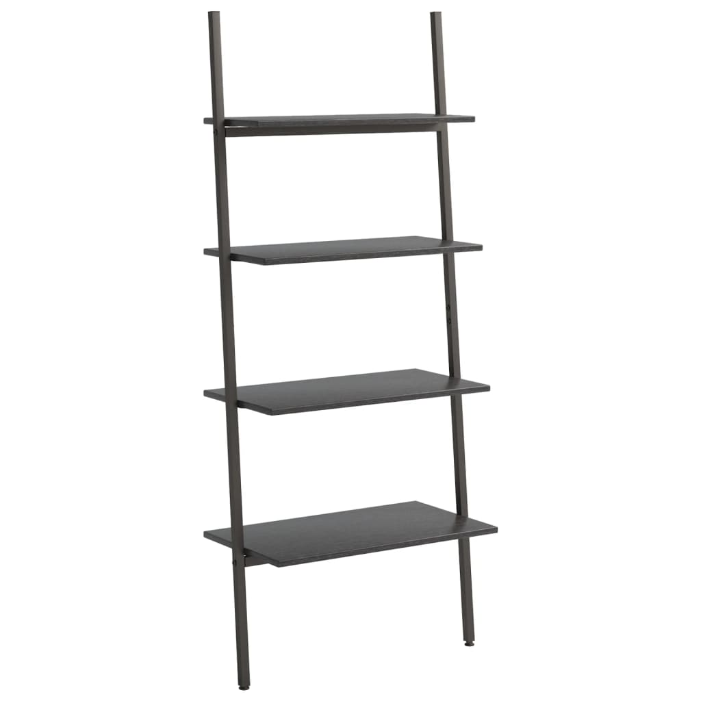 Ladderrek met 4 schappen 64x34x150,5 cm zwart