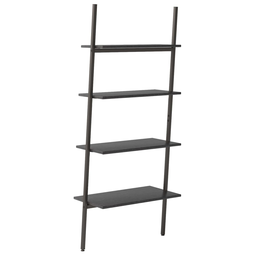 Ladderrek met 4 schappen 64x34x150,5 cm zwart