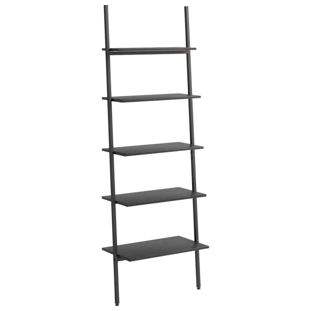 Ladderrek met 5 schappen 64x34x185,5 cm zwart