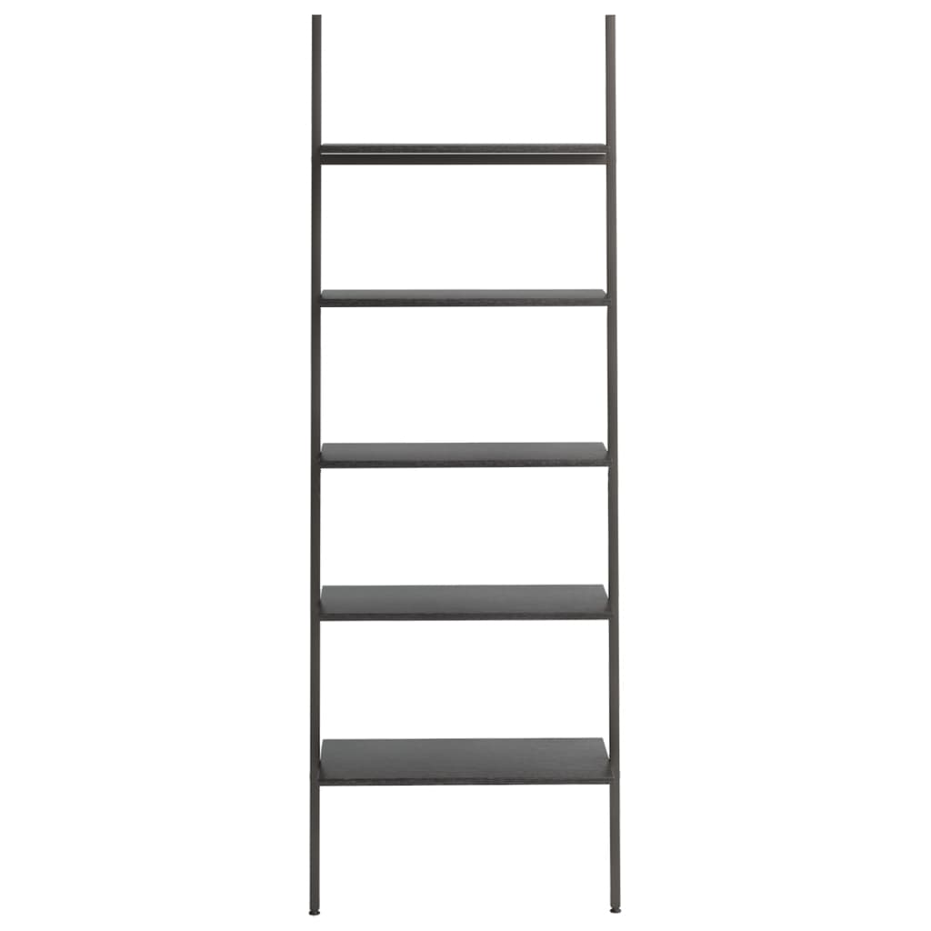 Ladderrek met 5 schappen 64x34x185,5 cm zwart