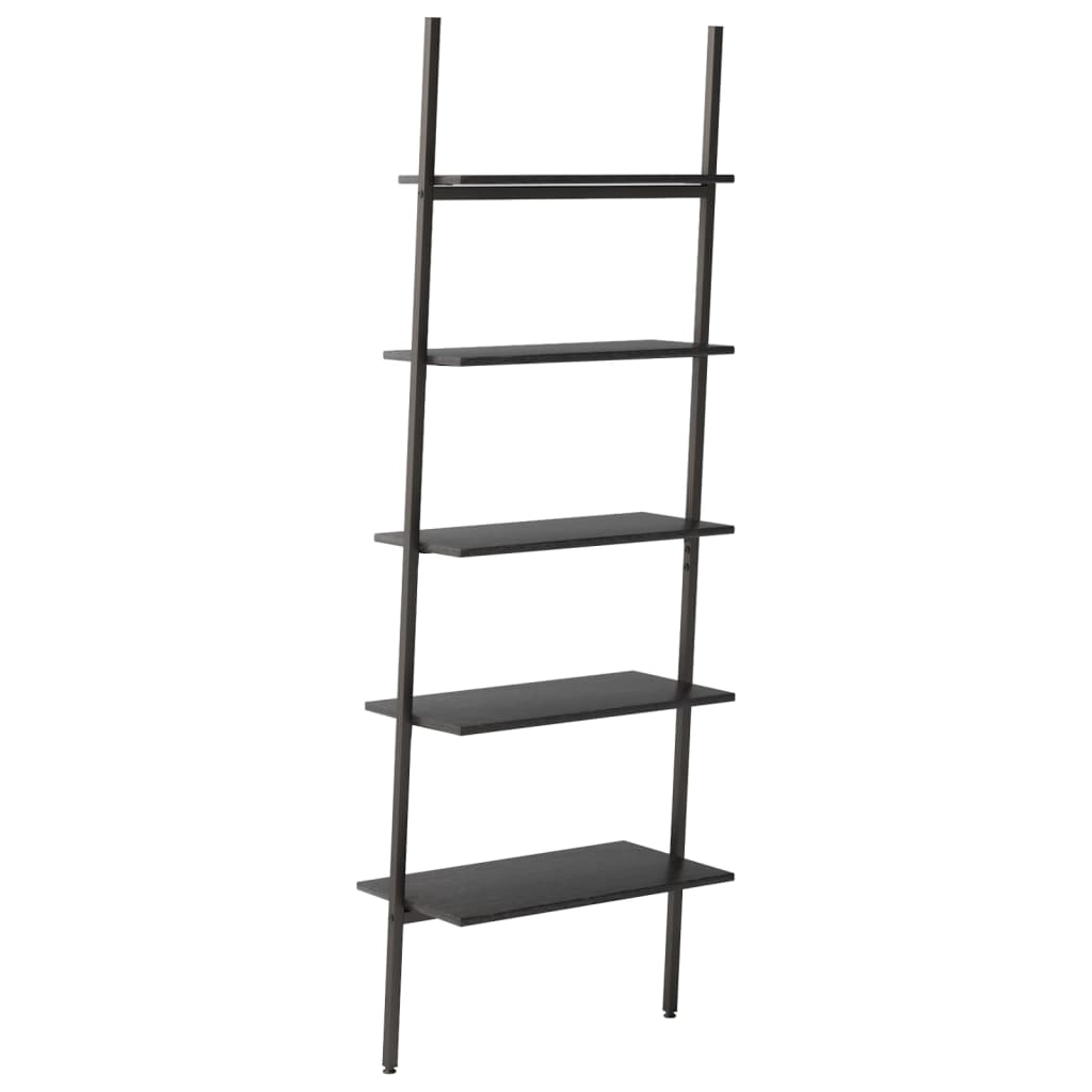 Ladderrek met 5 schappen 64x34x185,5 cm zwart