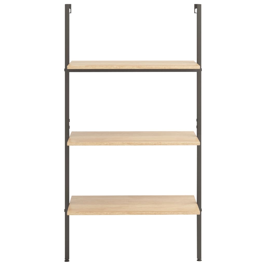 Ladderrek met 3 schappen 64x35x120,5 cm lichtbruin en zwart