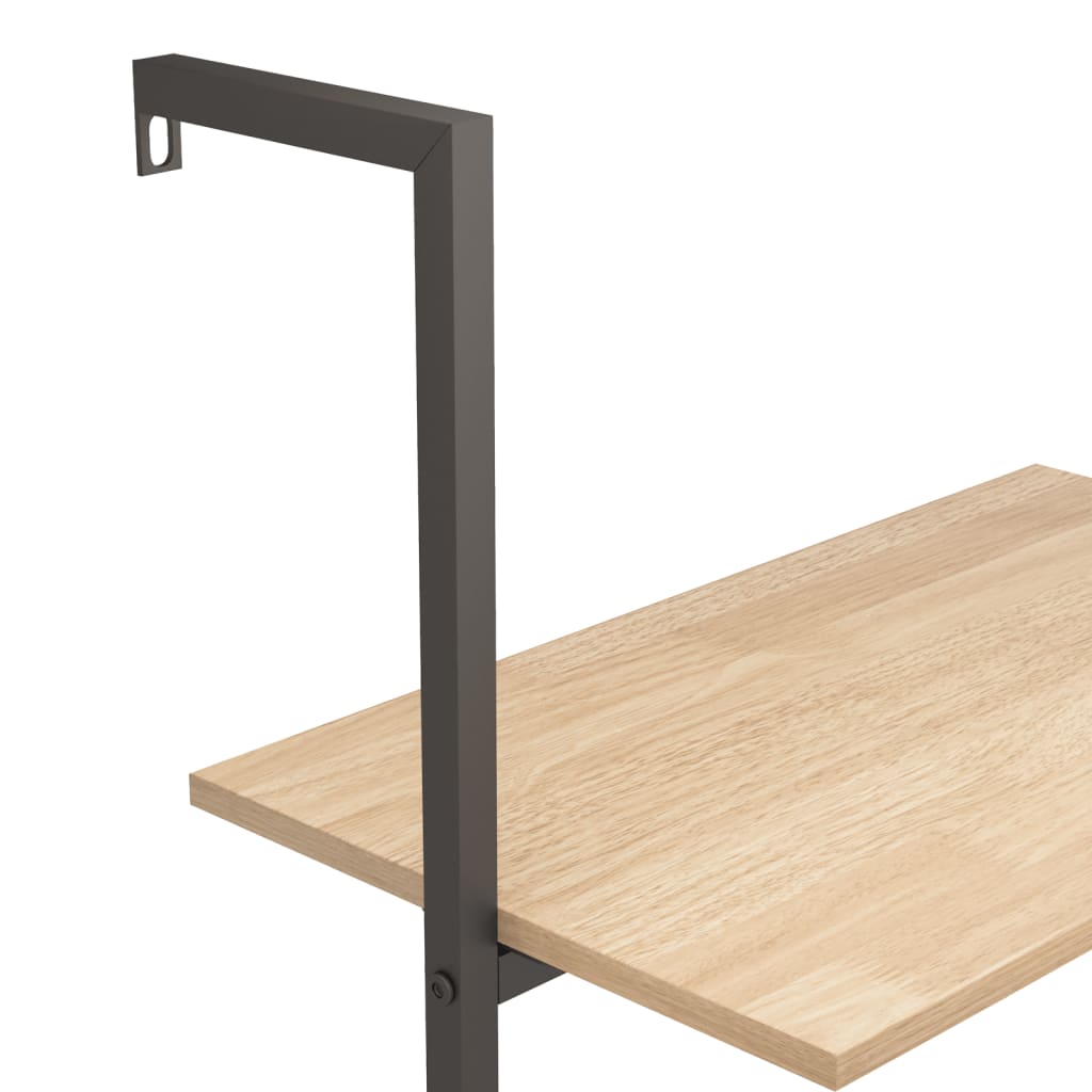 Ladderrek met 3 schappen 64x35x120,5 cm lichtbruin en zwart