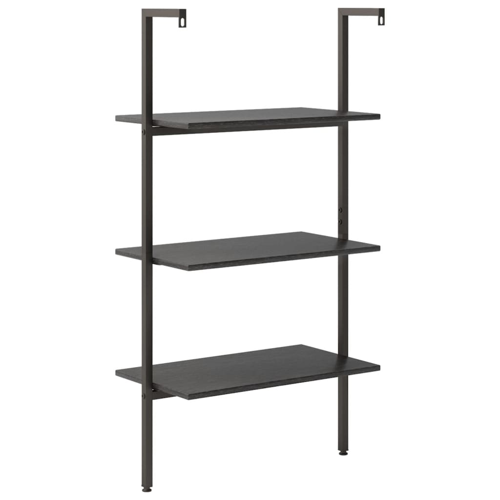 Ladderrek met 3 schappen 64x35x120,5 cm zwart