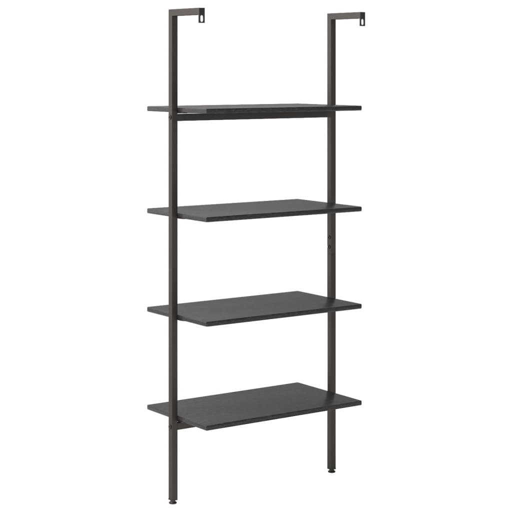 Ladderrek met 4 schappen 64x35x152,5 cm zwart