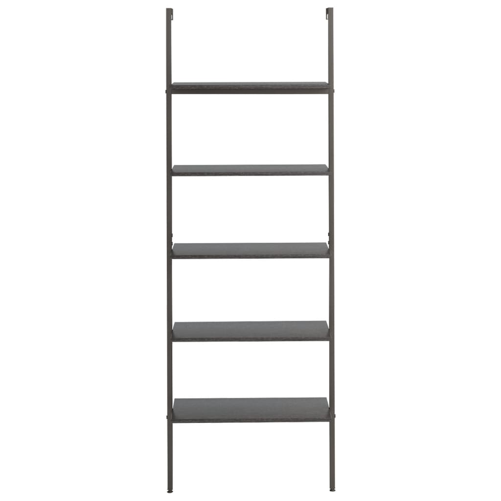 Ladderrek met 5 schappen 64x35x185 cm zwart