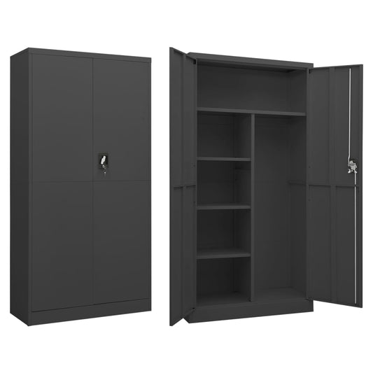 Lockerkast 90x40x180 cm staal antracietkleurig