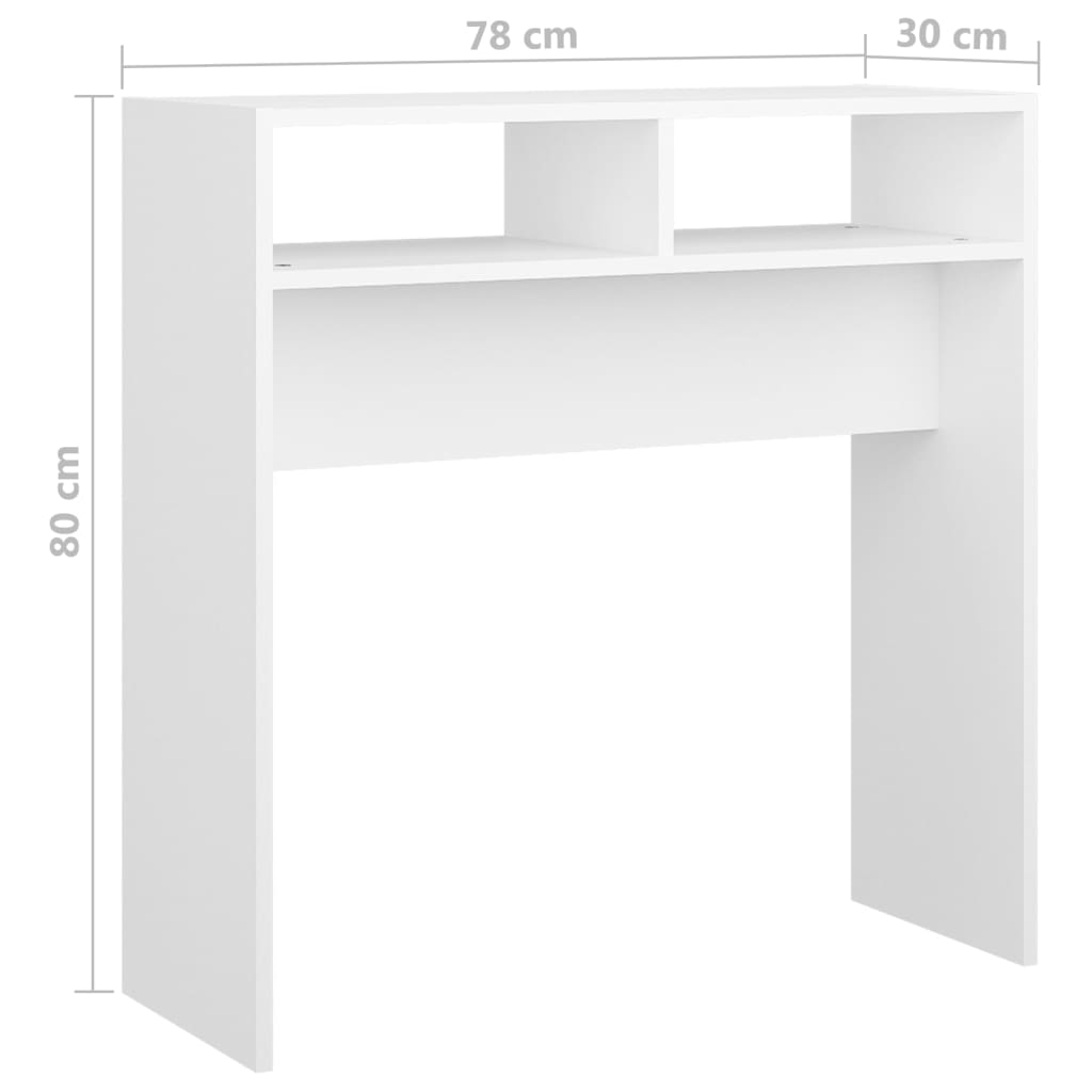 Wandtafel 78x30x80 cm bewerkt hout wit