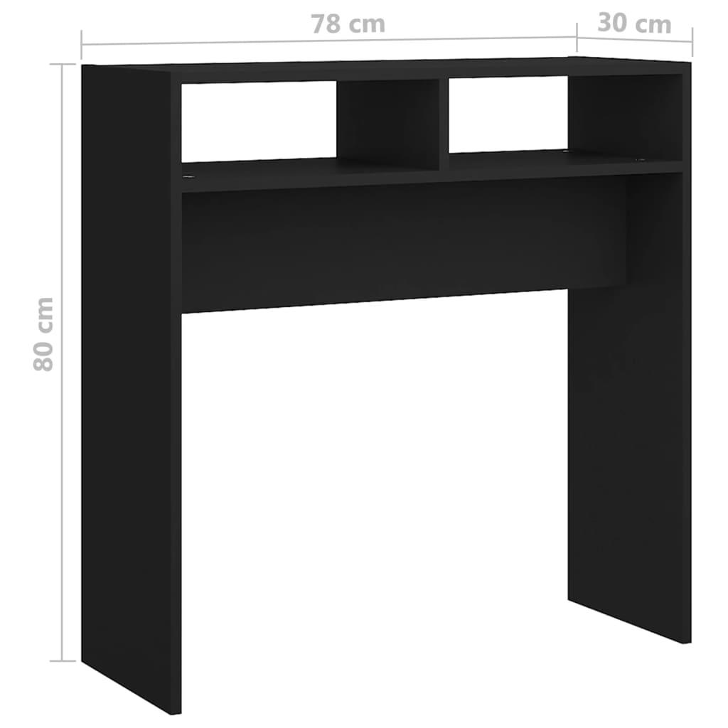 Wandtafel 78x30x80 cm bewerkt hout zwart