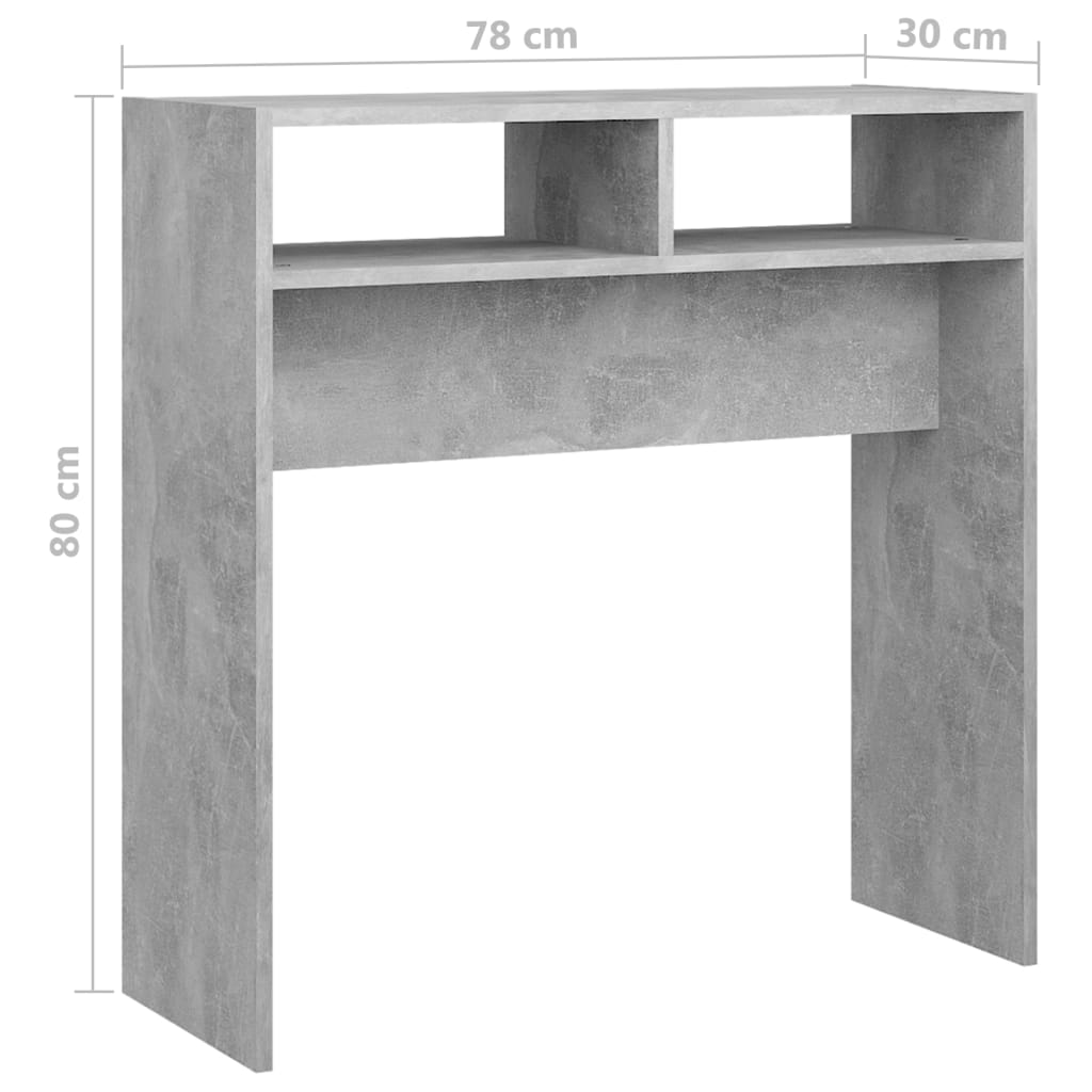 Wandtafel 78x30x80 cm bewerkt hout betongrijs