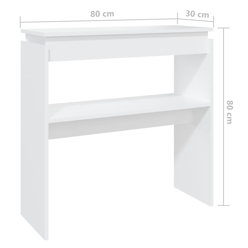 Wandtafel 80x30x80 cm bewerkt hout wit