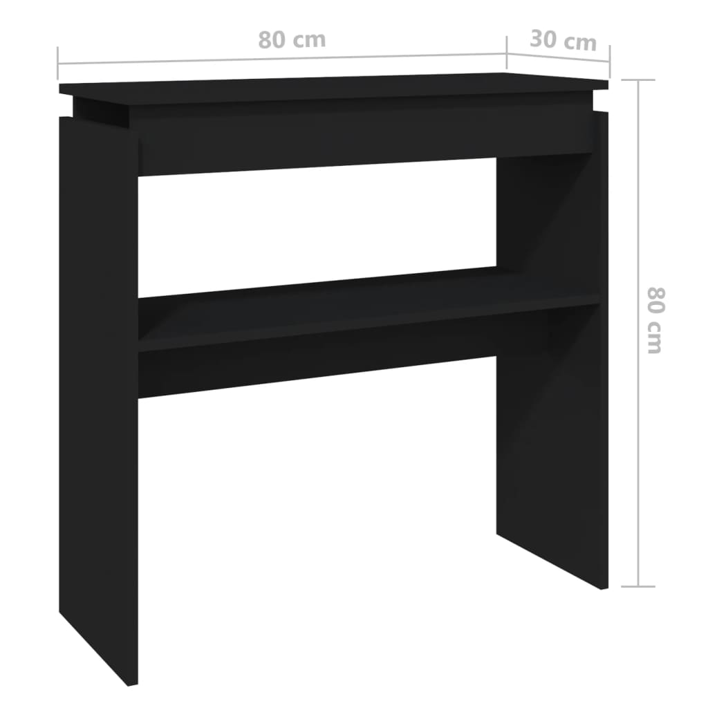 Wandtafel 80x30x80 cm bewerkt hout zwart