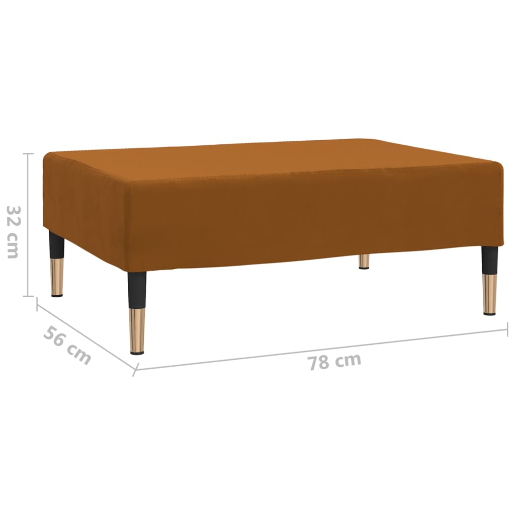 Voetenbank 78x56x32 cm fluweel bruin