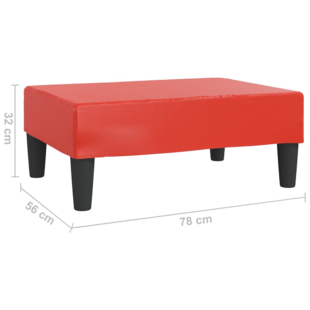 Voetenbank 78x56x32 cm kunstleer rood