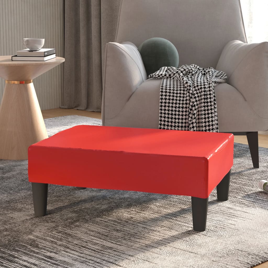 Voetenbank 78x56x32 cm kunstleer rood