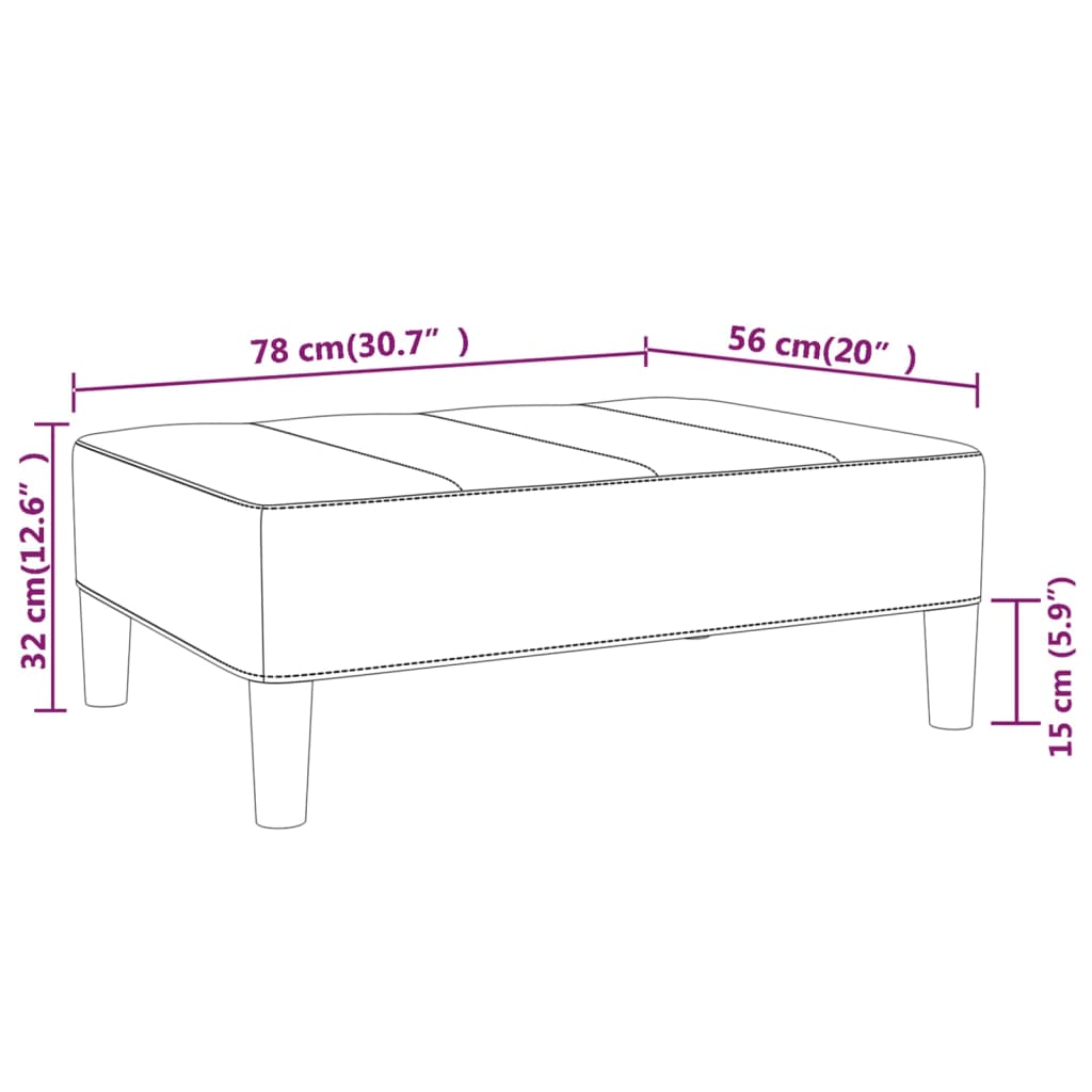 Voetenbank 78x56x32 cm stof bruin