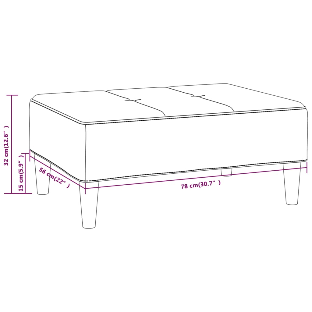 Voetenbank 78x56x32 cm stof zwart