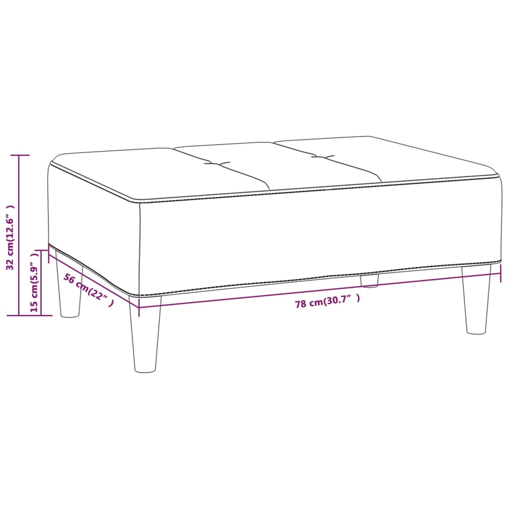 Voetenbank 78x56x32 cm fluweel geel