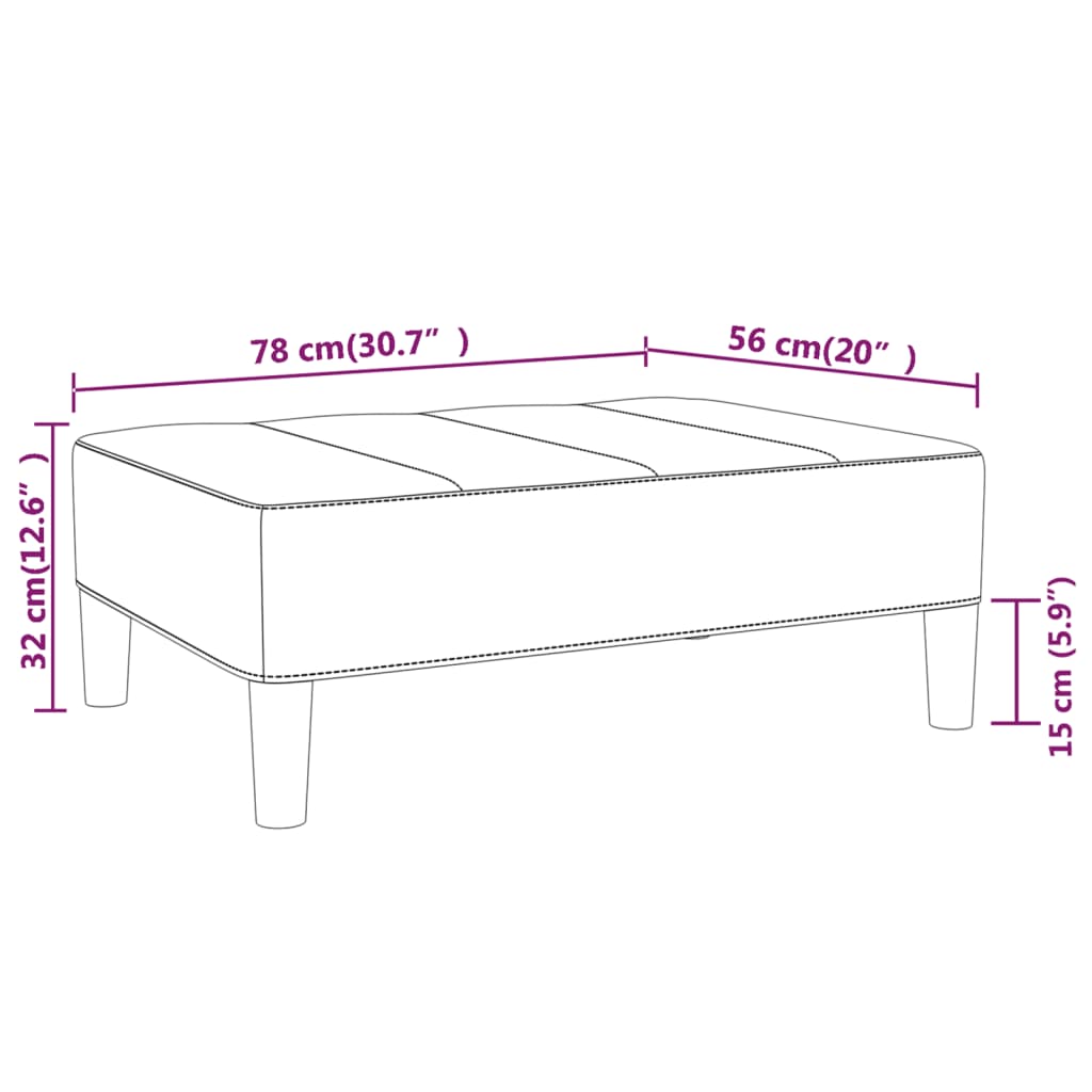 Voetenbank 78x56x32 cm stof zwart