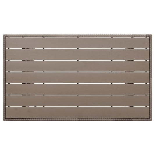 Tuintafel 120x70x66 cm poly rattan grijs