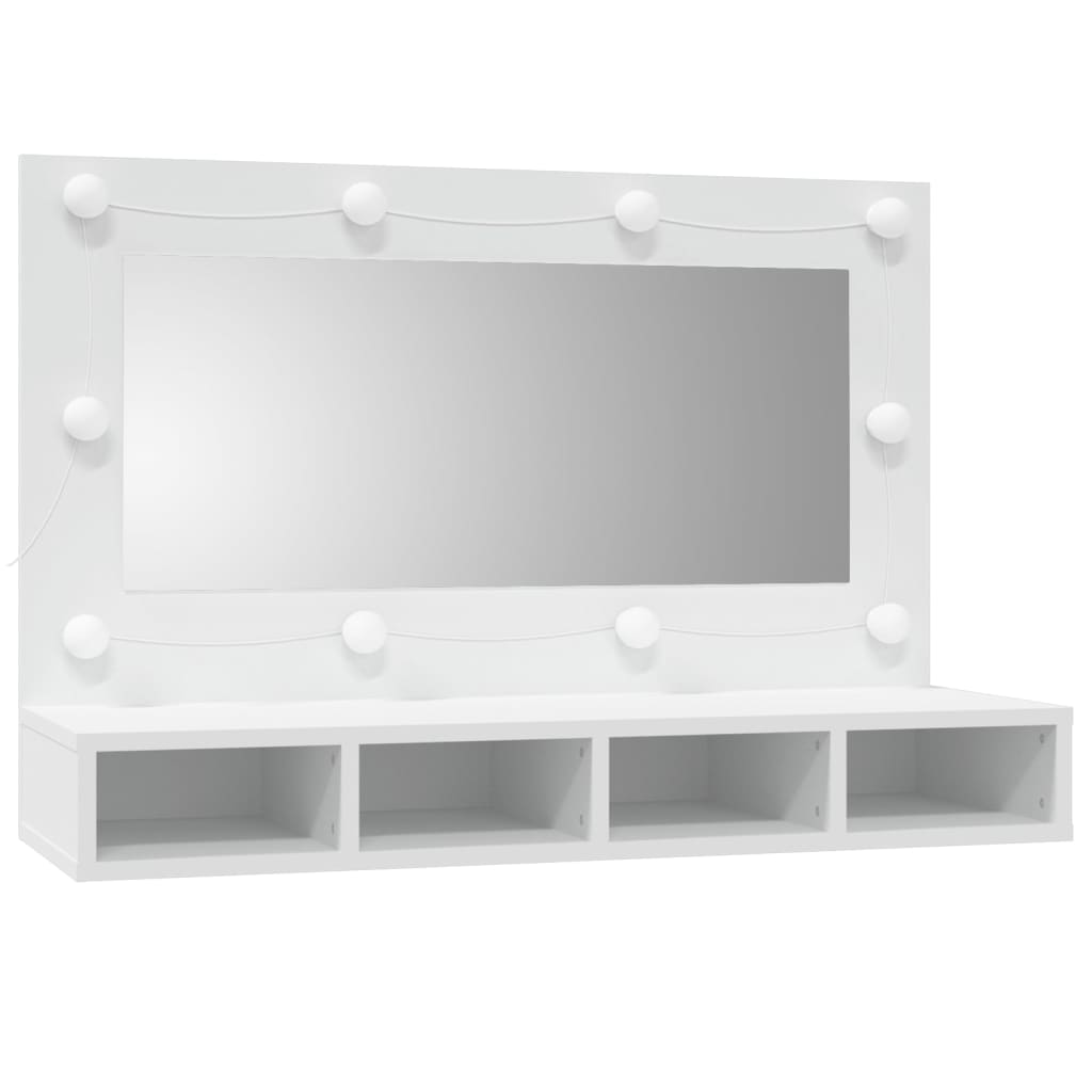 Spiegelkast met LED-verlichting 90x31,5x62 cm wit