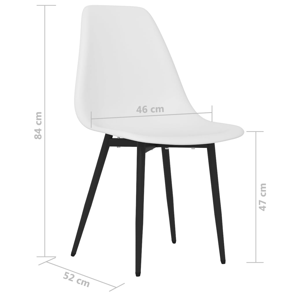 Eetkamerstoelen 2 st PP wit