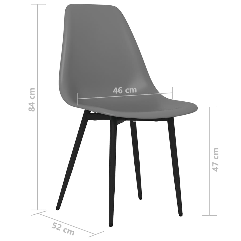 Eetkamerstoelen 2 st PP grijs