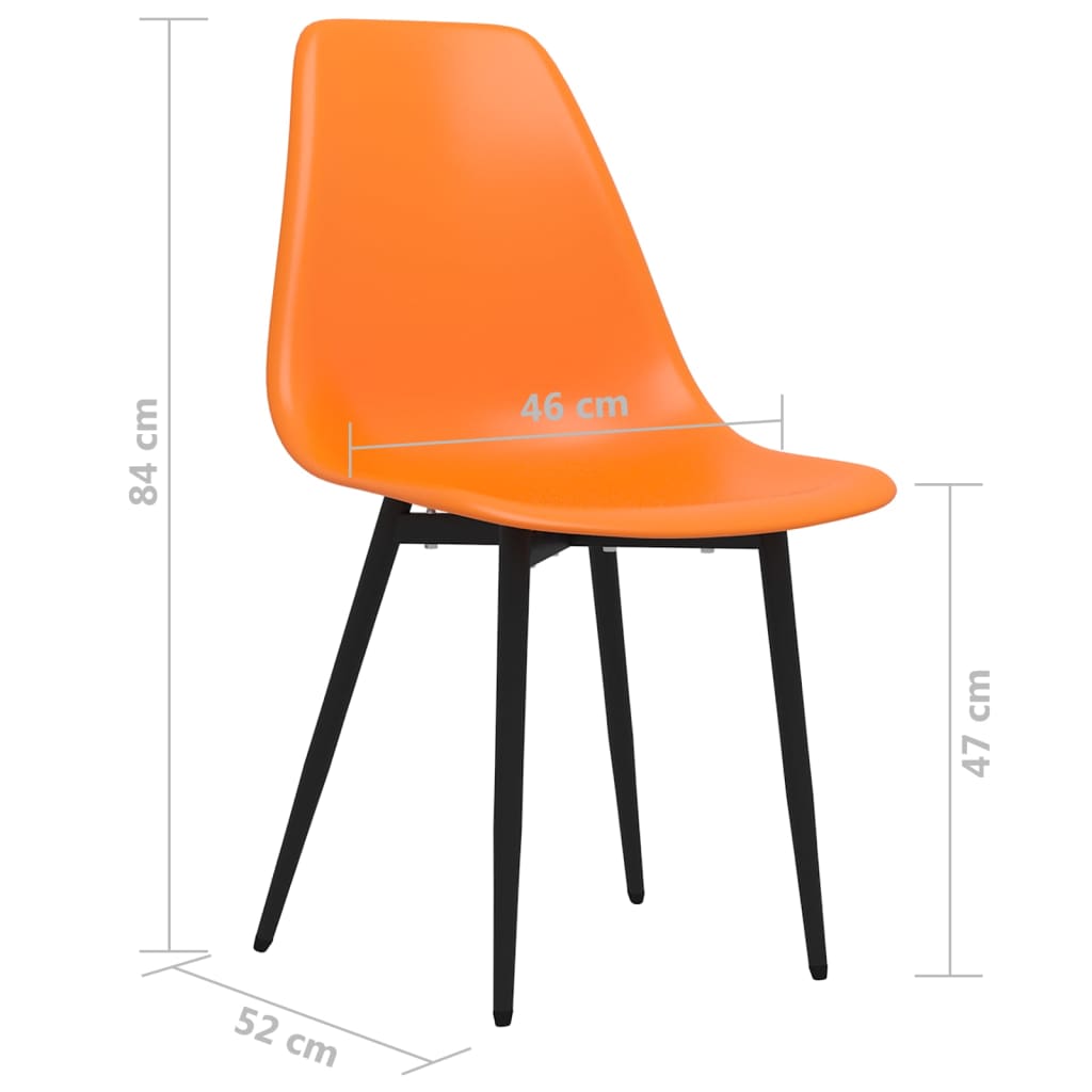 Eetkamerstoelen 2 st PP oranje