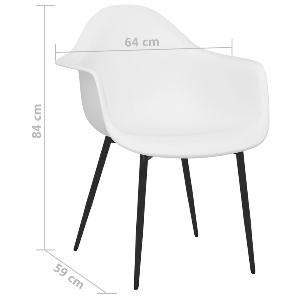 Eetkamerstoelen 2 st PP wit