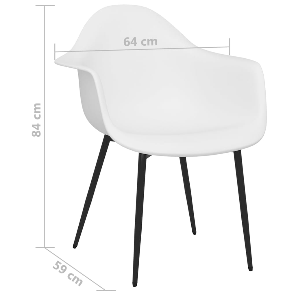 Eetkamerstoelen 4 st PP wit