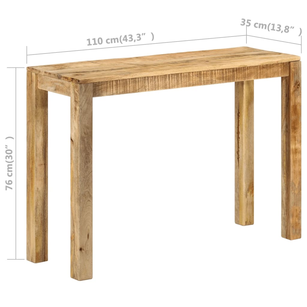 Wandtafel 110x35x76 cm ruw mangohout