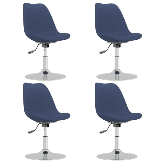 Eetkamerstoelen draaibaar 4 st stof blauw