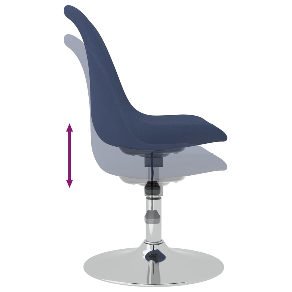 Eetkamerstoelen draaibaar 4 st stof blauw