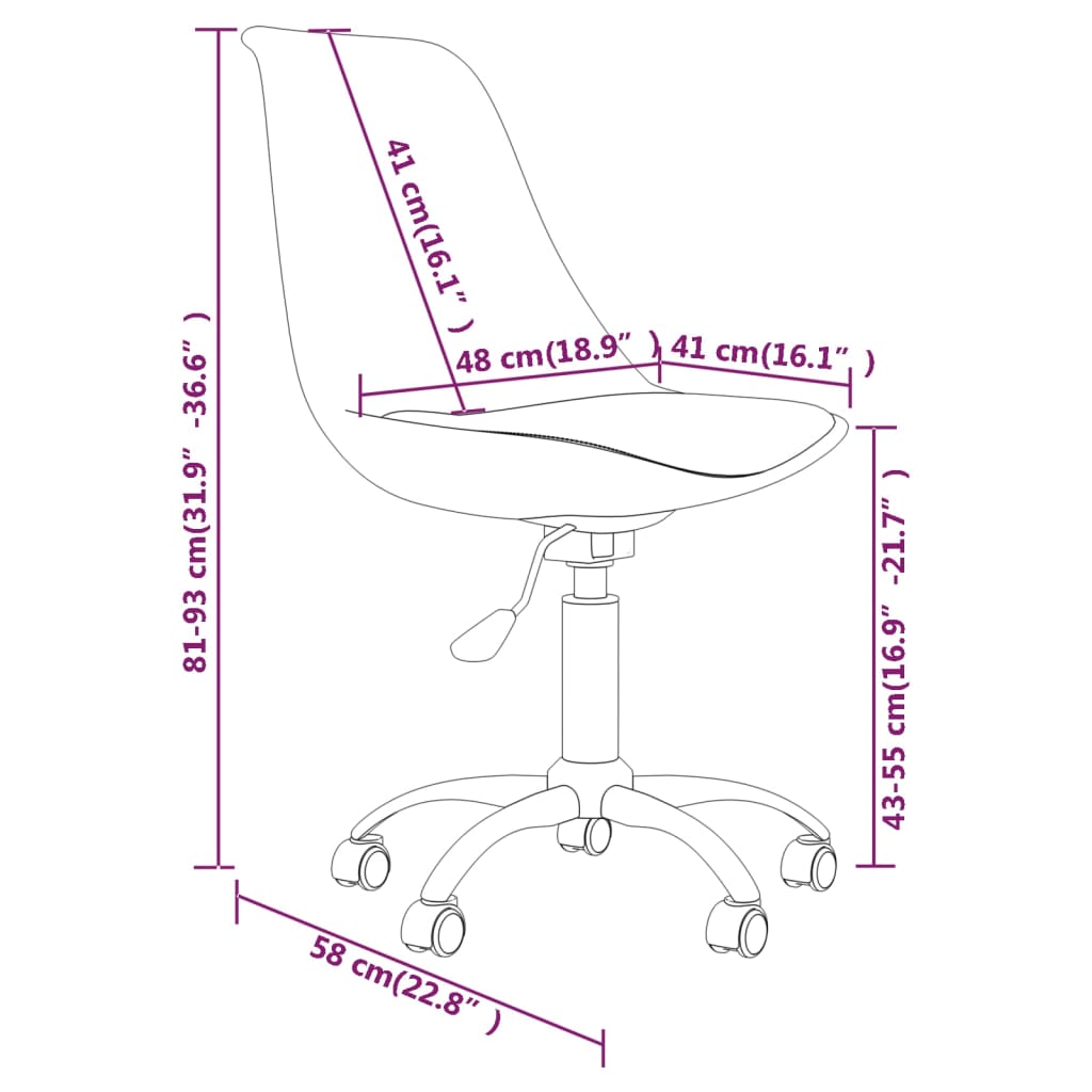 Eetkamerstoelen 2 st draaibaar stof paars