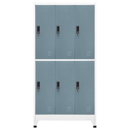 Lockerkast 90x45x180 cm staal lichtgrijs en donkergrijs