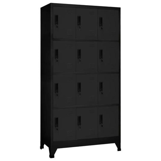 Lockerkast 90x45x180 cm staal zwart