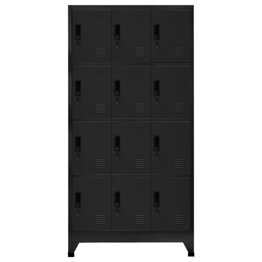 Lockerkast 90x45x180 cm staal zwart