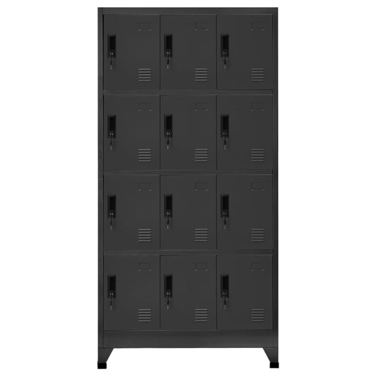 Lockerkast 90x45x180 cm staal antracietkleurig