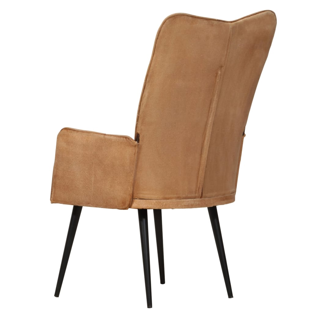 Fauteuil canvas bruin