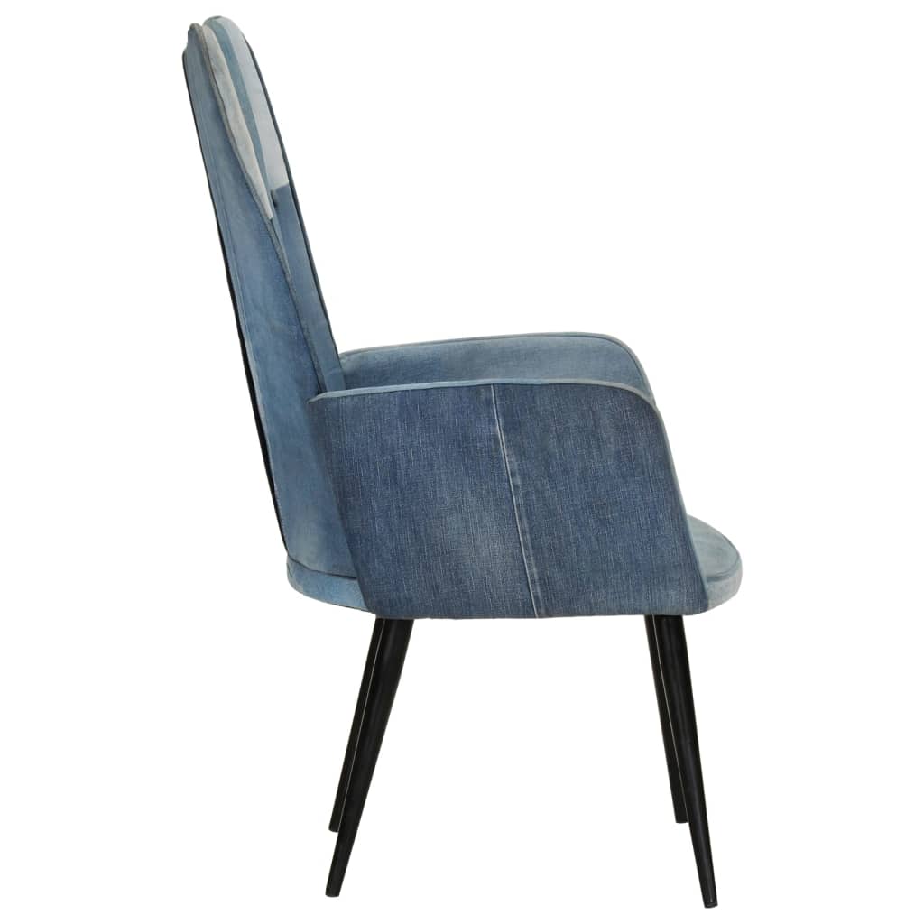 Fauteuil canvas denim patchwork