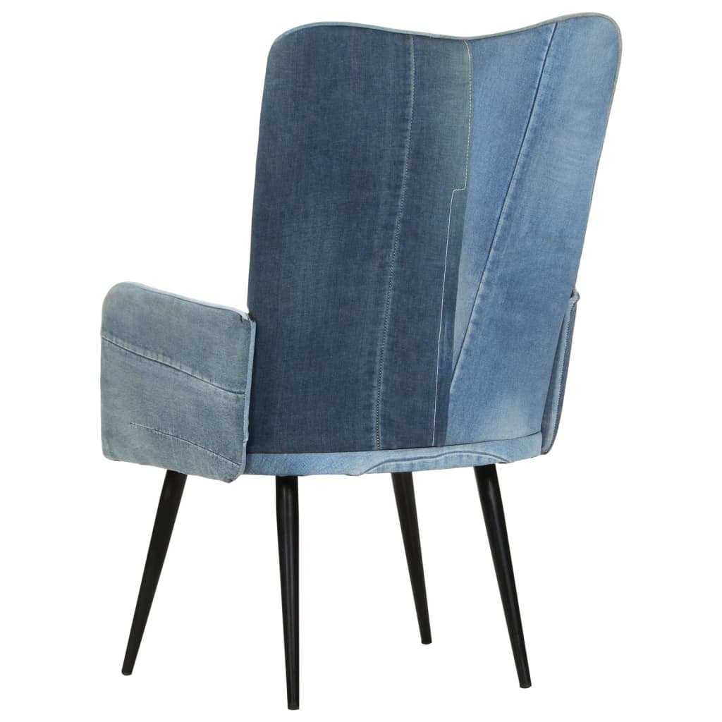 Fauteuil canvas denim patchwork