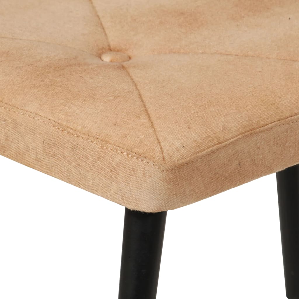 Fauteuil met voetensteun canvas crèmekleurig